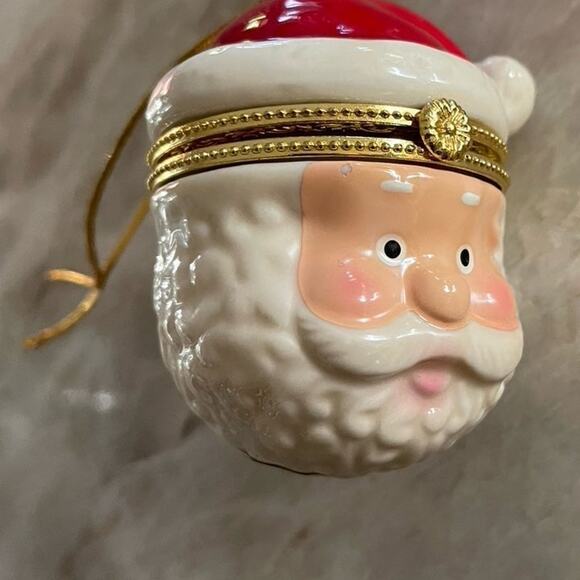 Santa Claus ceramic trinket box Christmas ornament - Picture 2 of 11